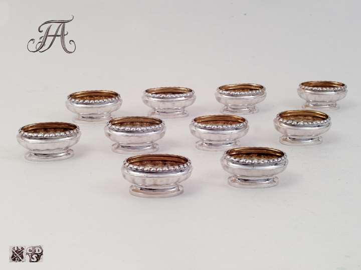 Royal Set of Ten Salt-Cellars, Silver from the Property of the House of Wettin